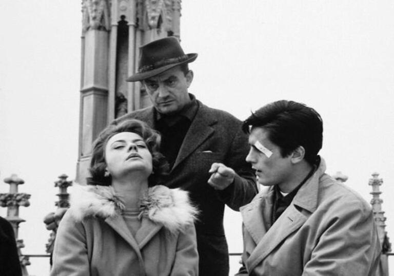 Luchino Visconti, Alain Delon e Annie Girardot sul set di Rocco e i suoi fratelli